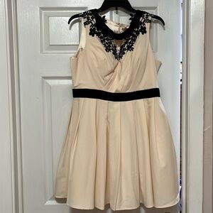 Cream dress with black accents - NEVER WORN, tags on